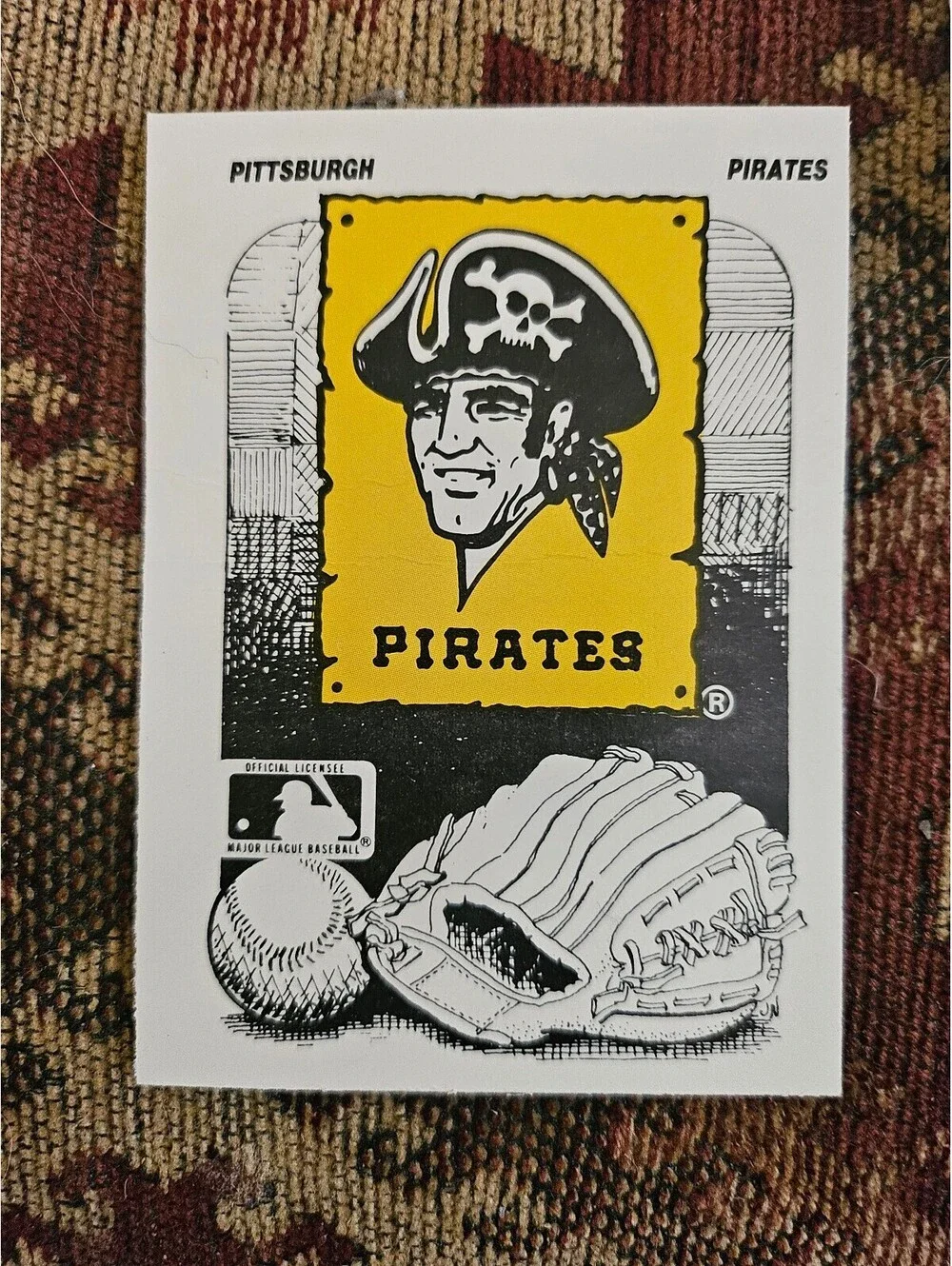 1989 FLEER PADRES/RED SOX TEAM STICKER Pirates back of card MLB BASEBALL CARD